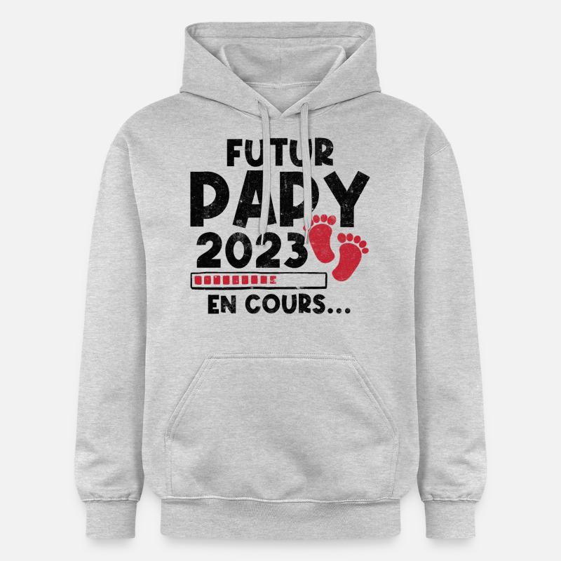 Futur Papy 2023 En Cours - Sweat à capuche Softstyle® Gildan Unisexe - gris clair chiné