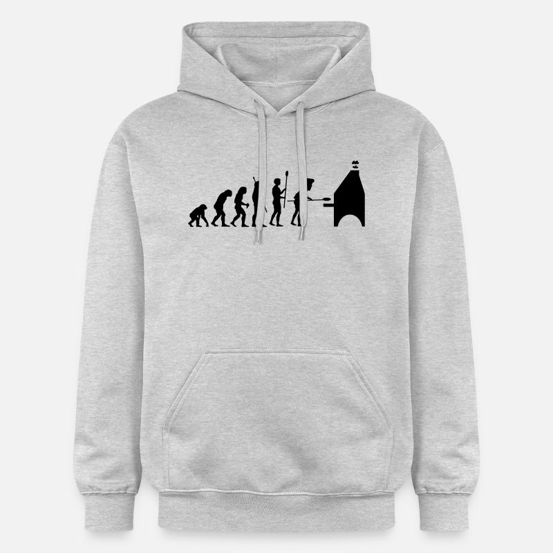 evolution pizza - Sweat à capuche Softstyle® Gildan Unisexe - gris clair chiné