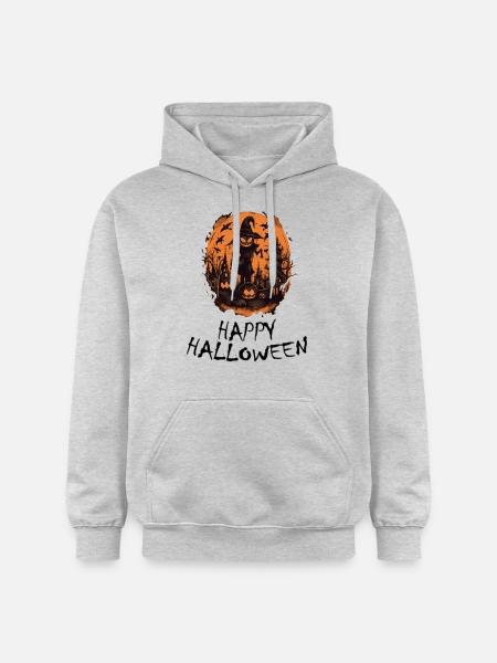 Halloween - Happy Halloween - Gildan Unisex Softstyle® Midweight Hoodie - Hellgrau meliert