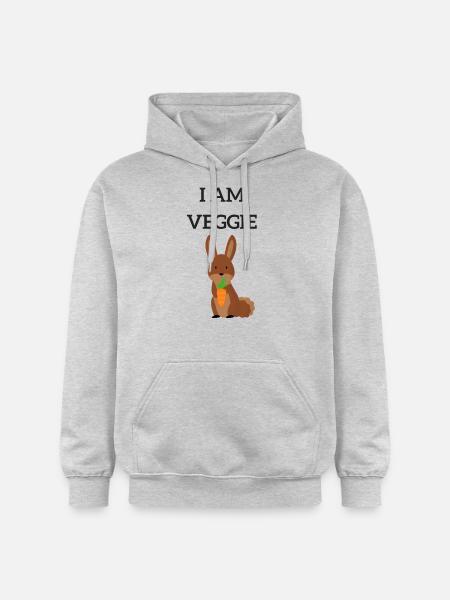 I am Veggie - Gildan Unisex Softstyle® Midweight Hoodie - Hellgrau meliert