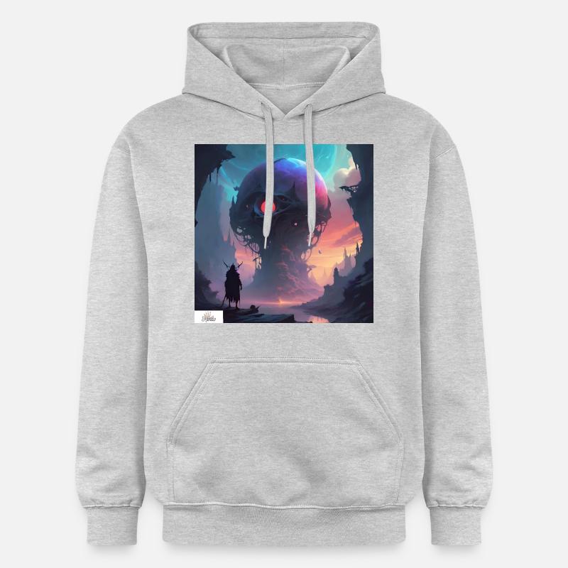 Fantasy sphère paysage onirique - Sweat à capuche Softstyle® Gildan Unisexe - gris clair chiné