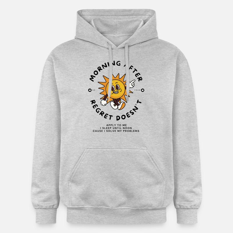 Résolution des regrets dessin animé - Sweat à capuche Softstyle® Gildan Unisexe - gris clair chiné