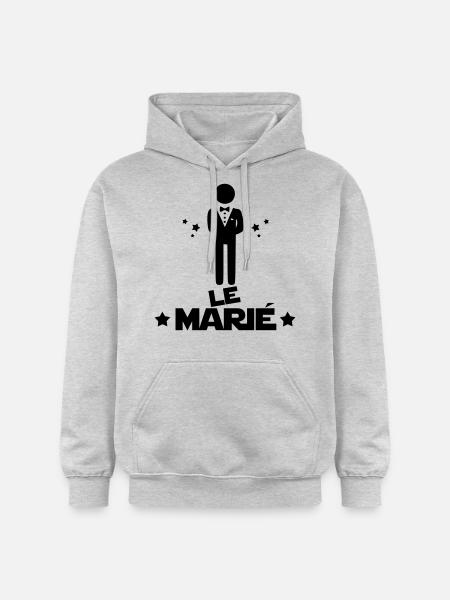 le marié,citations,message,bonhomme - Sweat à capuche Softstyle® Gildan Unisexe - gris clair chiné