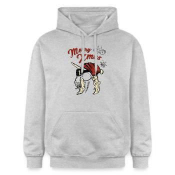 Cool Unicorn Xmas - Sweat à capuche Softstyle® Gildan Unisexe - gris clair chiné - Devant - Liana (172cm) & Jaron (178cm)