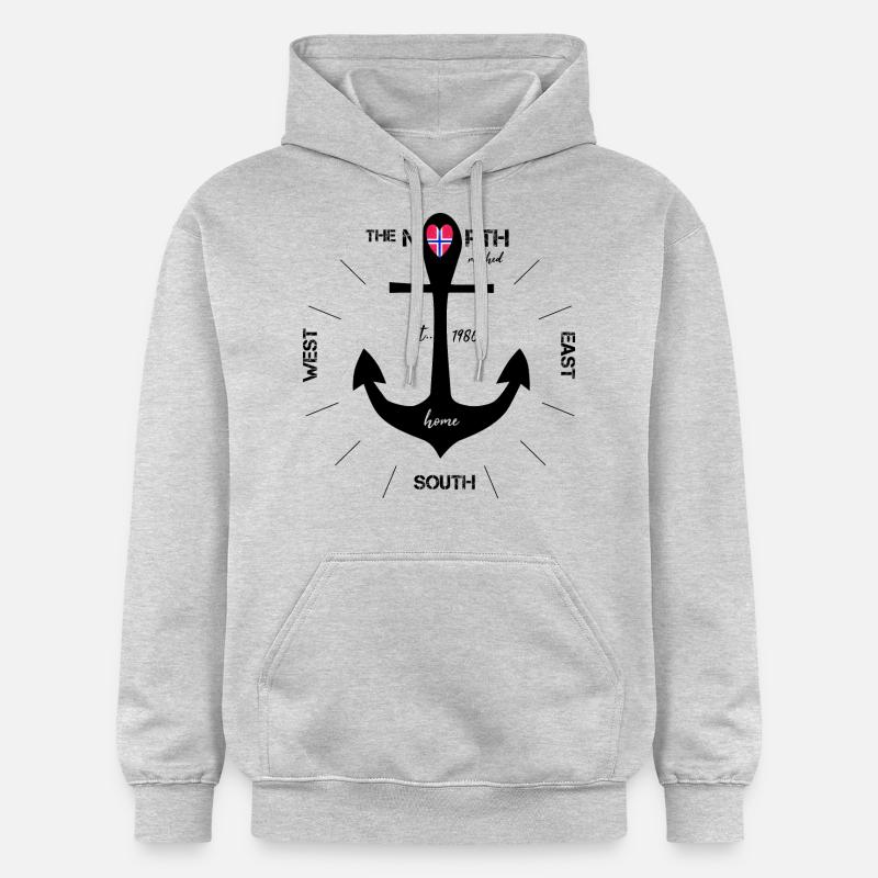 Ancre Norvège noir - Sweat à capuche Softstyle® Gildan Unisexe - gris clair chiné