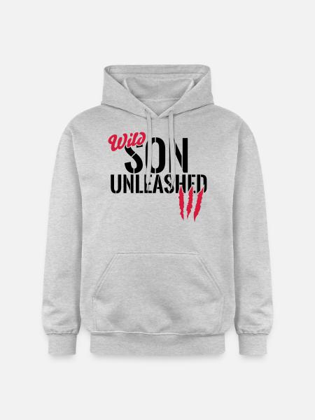 Wild son unleashed - Gildan Unisex Softstyle® Midweight Hoodie - light heather grey