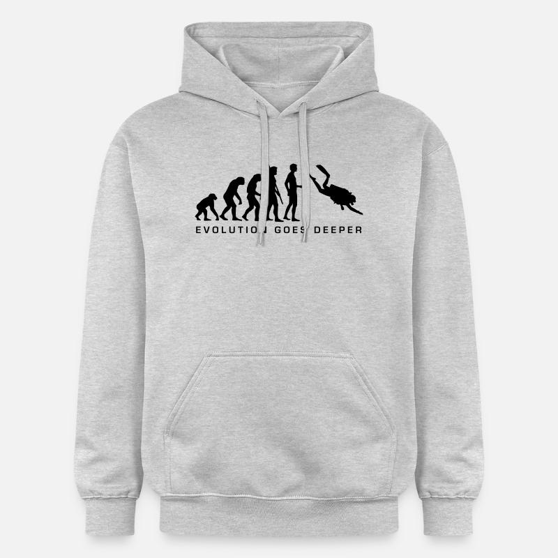 evolution_taucher_b - Sweat à capuche Softstyle® Gildan Unisexe - gris clair chiné