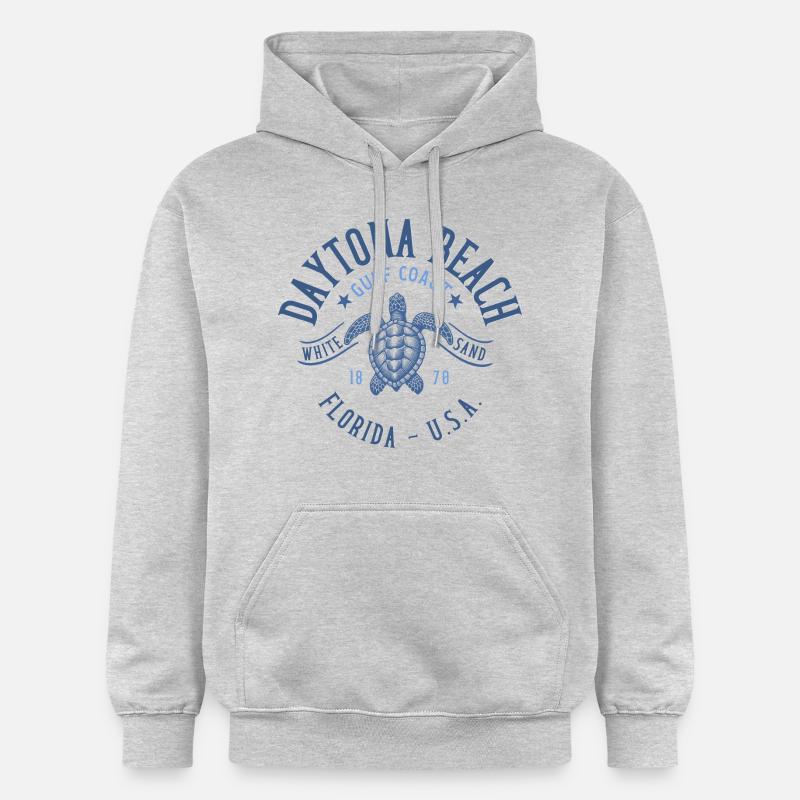 Daytona Beach, Floride - Sweat à capuche Softstyle® Gildan Unisexe - gris clair chiné