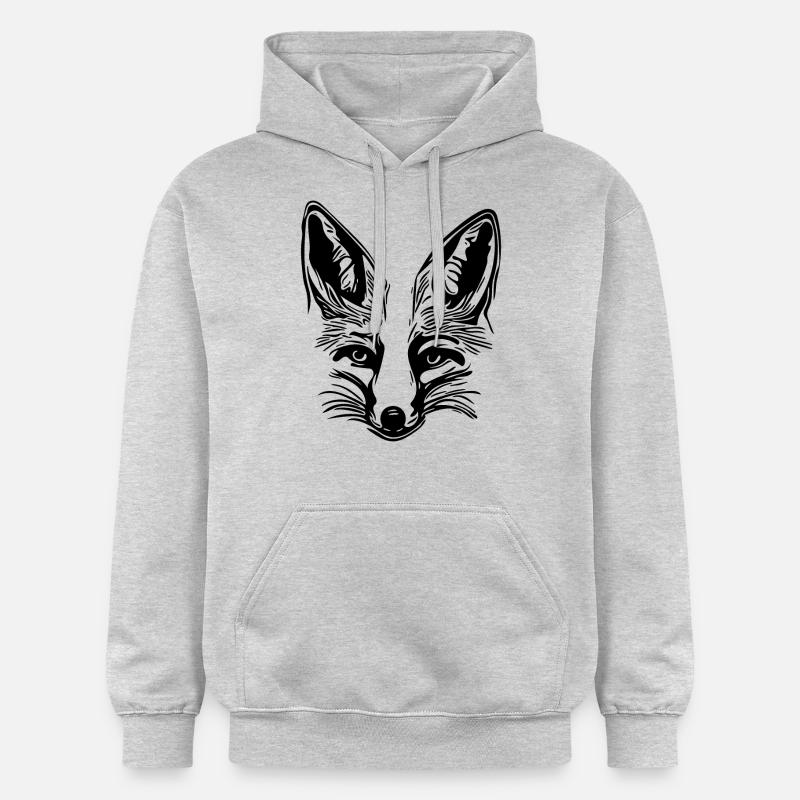 Dessin de renard mignon - Sweat à capuche Softstyle® Gildan Unisexe - gris clair chiné