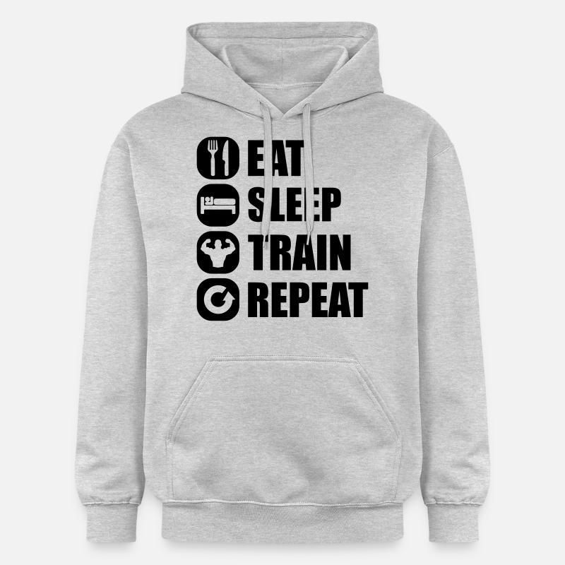 eat_sleep_train_repeat_8_1f - Sweat à capuche Softstyle® Gildan Unisexe - gris clair chiné