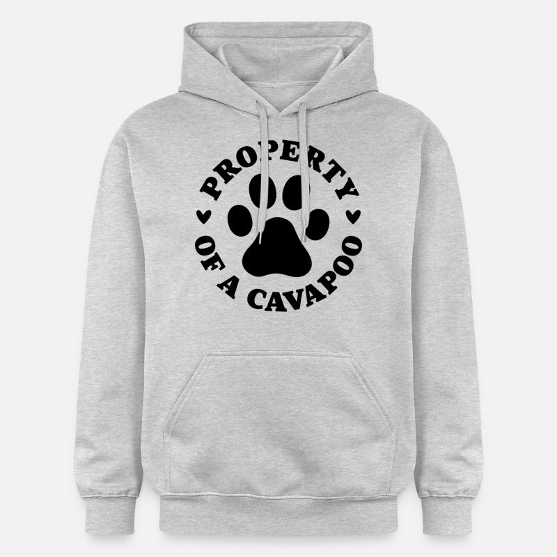 Propriété d’un Cavapoo - Sweat à capuche Softstyle® Gildan Unisexe - gris clair chiné