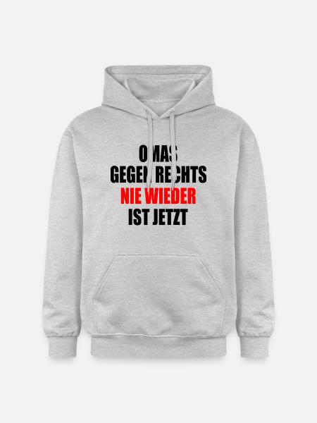 Omas gegen rechts - Gildan Unisex Softstyle® Midweight Hoodie - Hellgrau meliert