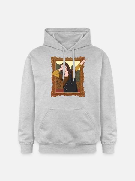 Dabbing Mona Lisa DAB dance dancing funny art - Gildan Unisex Softstyle® Midweight Hoodie - light heather grey