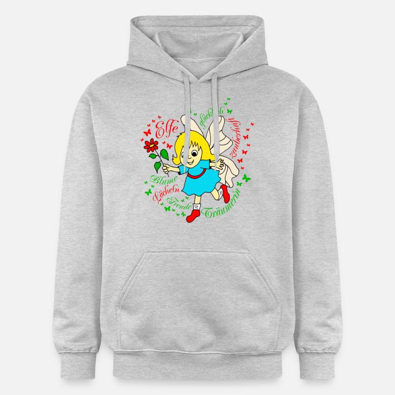 Elfe Traeumer in Rot - Gildan Unisex Softstyle® Midweight Hoodie - Hellgrau meliert