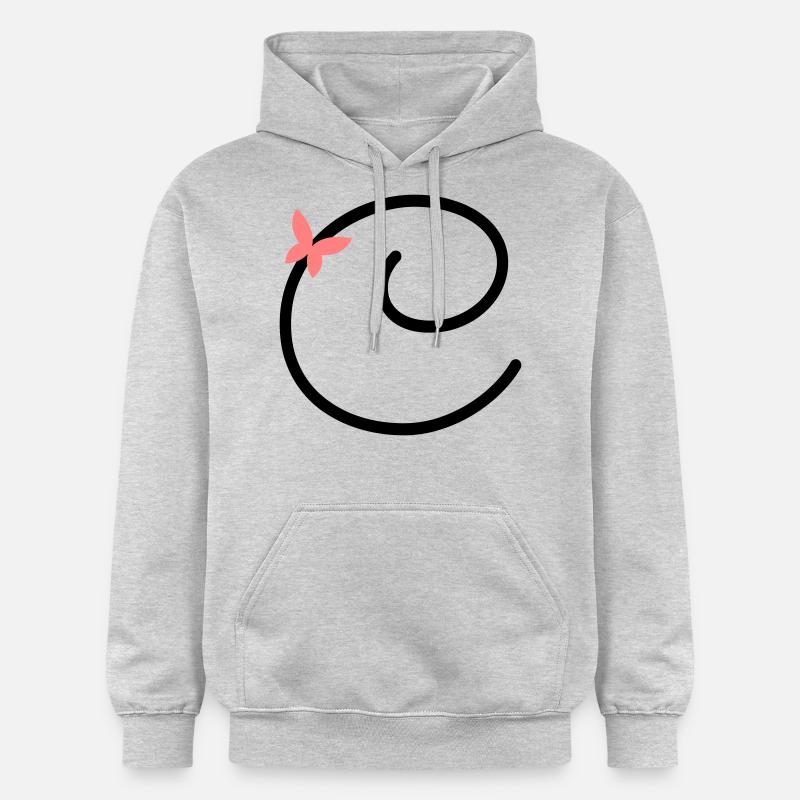 Lettre C Papillon Lettre - Sweat à capuche Softstyle® Gildan Unisexe - gris clair chiné