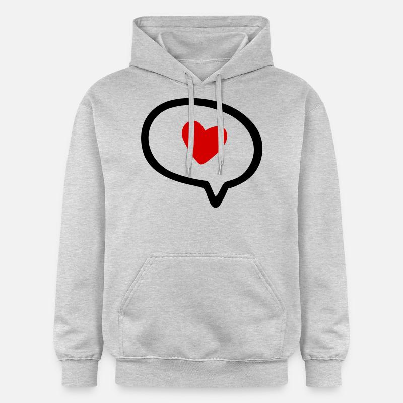 Bulle de dialogue avec coeur - Sweat à capuche Softstyle® Gildan Unisexe - gris clair chiné