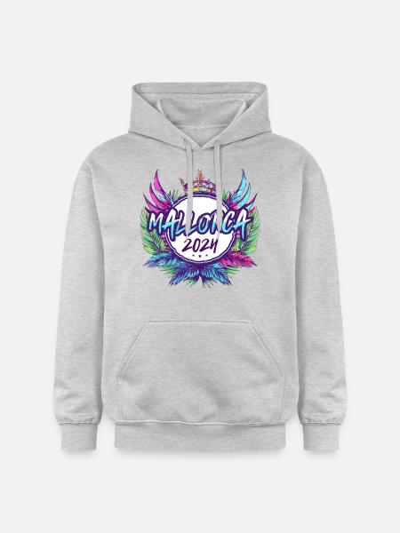 Mallorca 2024 Bunt - Gildan Unisex Softstyle® Midweight Hoodie - Hellgrau meliert
