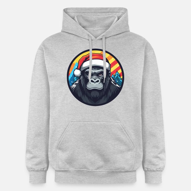 Gorille de Noël - Sweat à capuche Softstyle® Gildan Unisexe - gris clair chiné