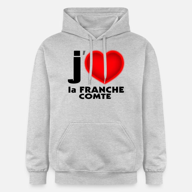 J'aime la Franche Comte - Sweat à capuche Softstyle® Gildan Unisexe - gris clair chiné