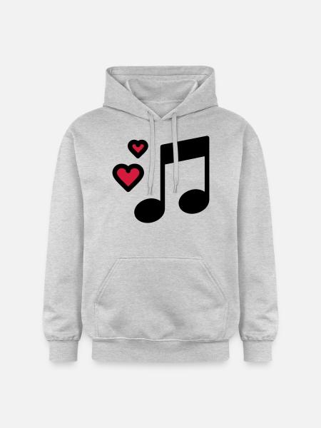 Romantic music note - Gildan Unisex Softstyle® Midweight Hoodie - light heather grey