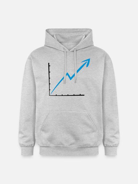 linja nuoleksi viivan ylöspäin nouseva tulos - Gildan Unisex Softstyle® Midweight huppari - meleerattu vaaleanharmaa