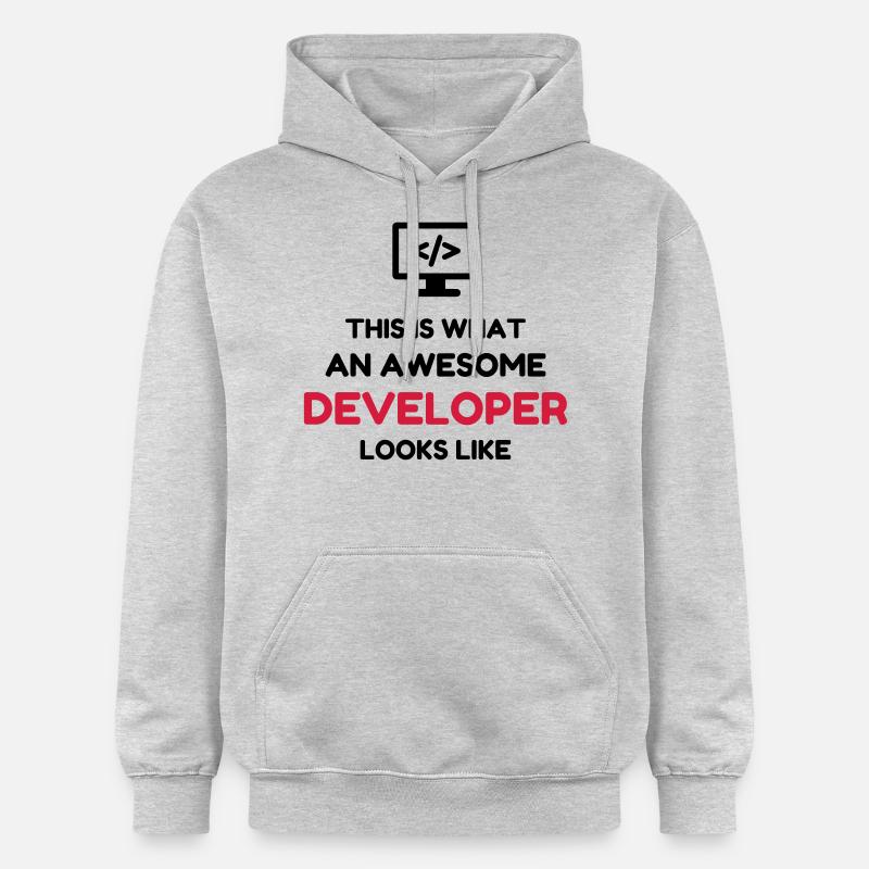 Entwickler / Informatiker / Programmierer / - Gildan Unisex Softstyle® Midweight Hoodie - Hellgrau meliert