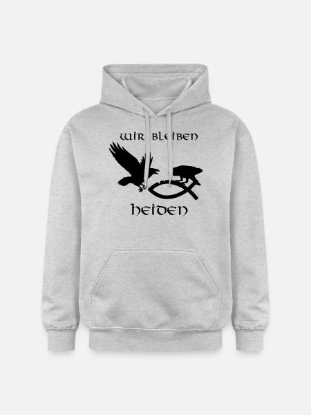 Wir bleiben Heiden - Gildan Unisex Softstyle® Midweight Hoodie - Hellgrau meliert
