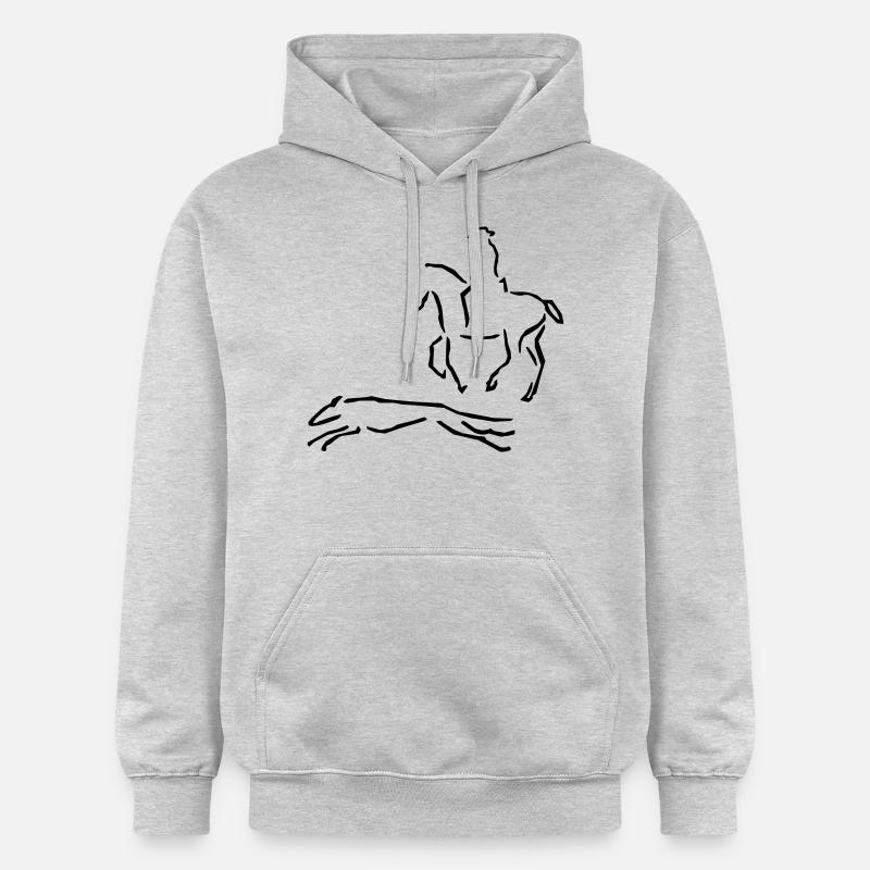 Reiter et lévrier - Sweat à capuche Softstyle® Gildan Unisexe - gris clair chiné