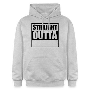 Straight outta - Gildan Unisex Softstyle® Midweight Hoodie - Hellgrau meliert - Vorne - Liana (172cm) & Jaron (178cm)
