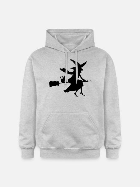 Sorcière et Chat - Sweat à capuche Softstyle® Gildan Unisexe - gris clair chiné