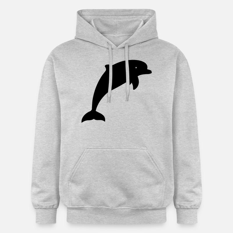 Illustration de dauphin - Sweat à capuche Softstyle® Gildan Unisexe - gris clair chiné