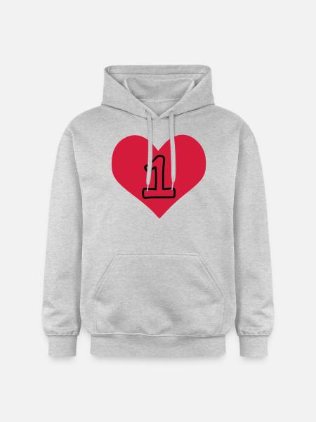 Number 1 & Heart - Gildan Unisex Softstyle® Midweight Hoodie - light heather grey