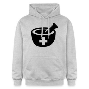 Apotheke - Gildan Unisex Softstyle® Midweight Hoodie - Hellgrau meliert - Vorne - Liana (172cm) & Jaron (178cm)