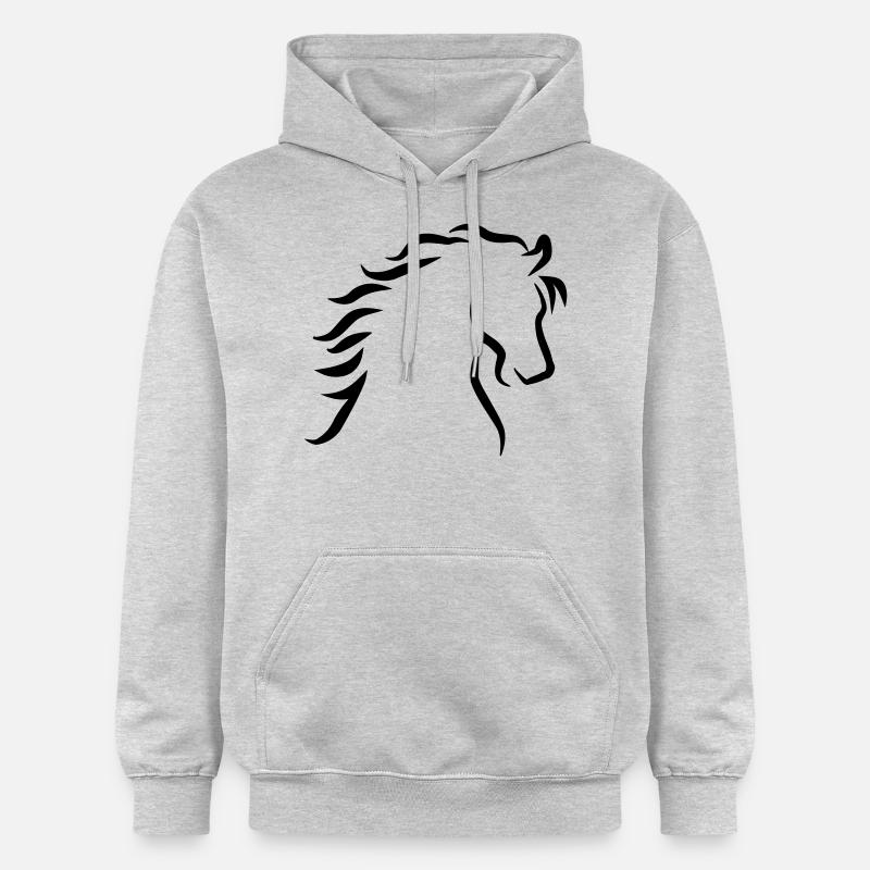 Cheval - Sweat à capuche Softstyle® Gildan Unisexe - gris clair chiné