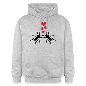 Ameise - Gildan Unisex Softstyle® Midweight Hoodie - Hellgrau meliert - Vorne - Liana (172cm) & Jaron (178cm)