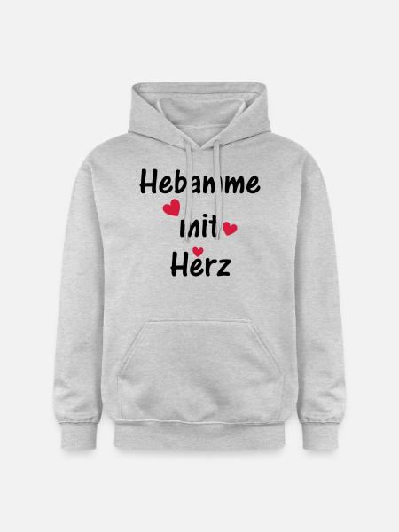 Hebamme mit Herz - Gildan Unisex Softstyle® Midweight Hoodie - Hellgrau meliert