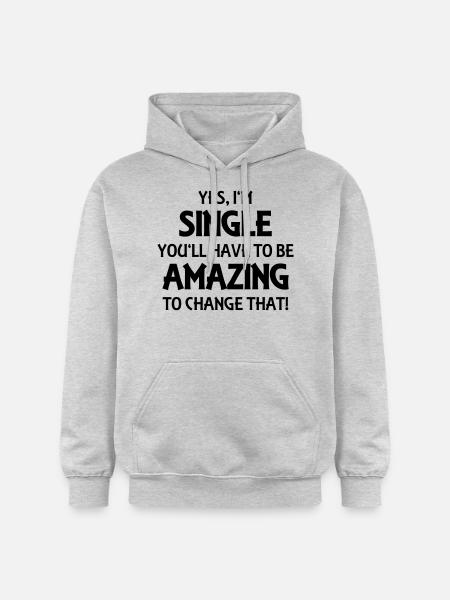 Yes, I'm single - Gildan Softstyle® Midweight unisex-hoodie - lysegrå meleret