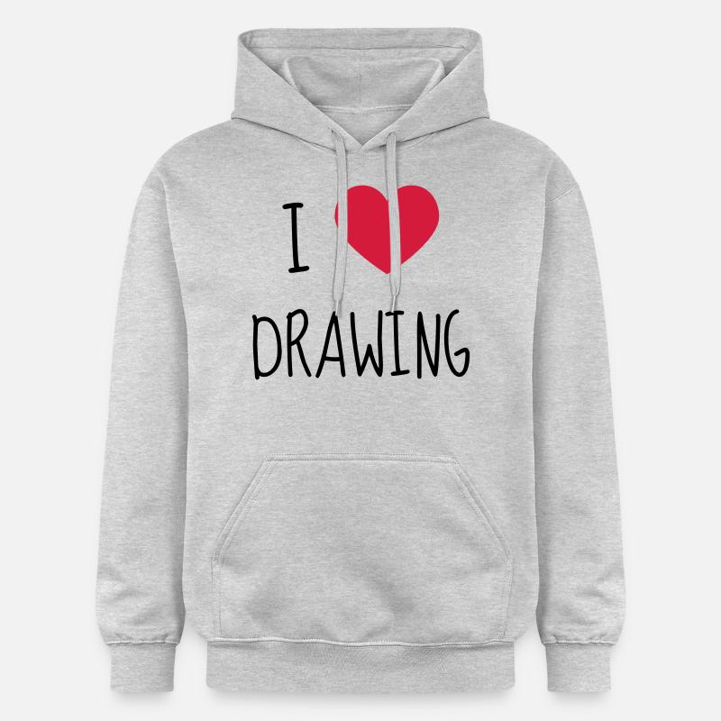 Dessin / Dessinateur / Drawing / Drawer - Sweat à capuche Softstyle® Gildan Unisexe - gris clair chiné