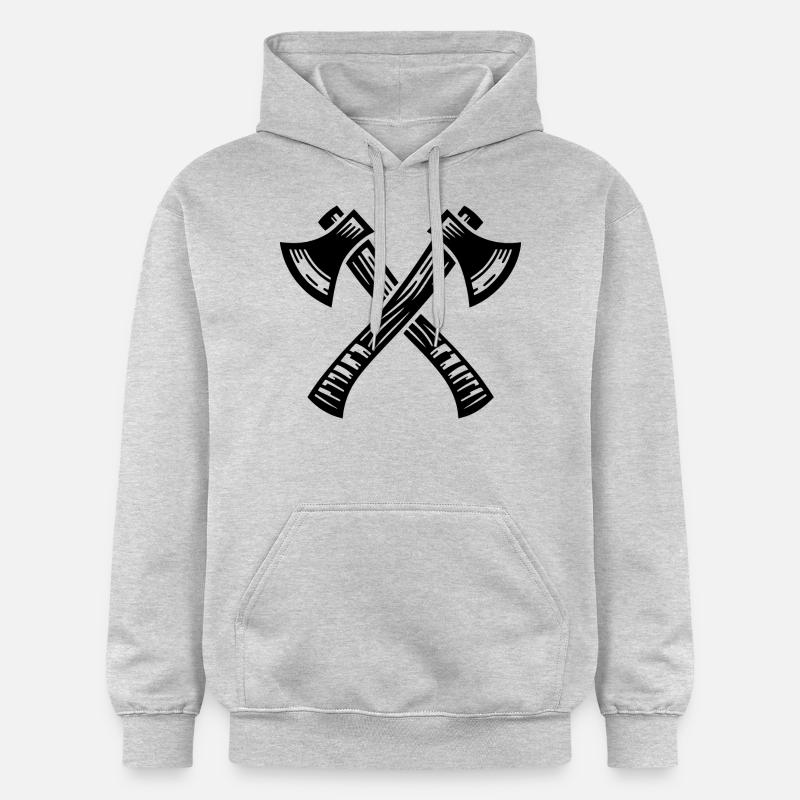 Hache croisée - Sweat à capuche Softstyle® Gildan Unisexe - gris clair chiné