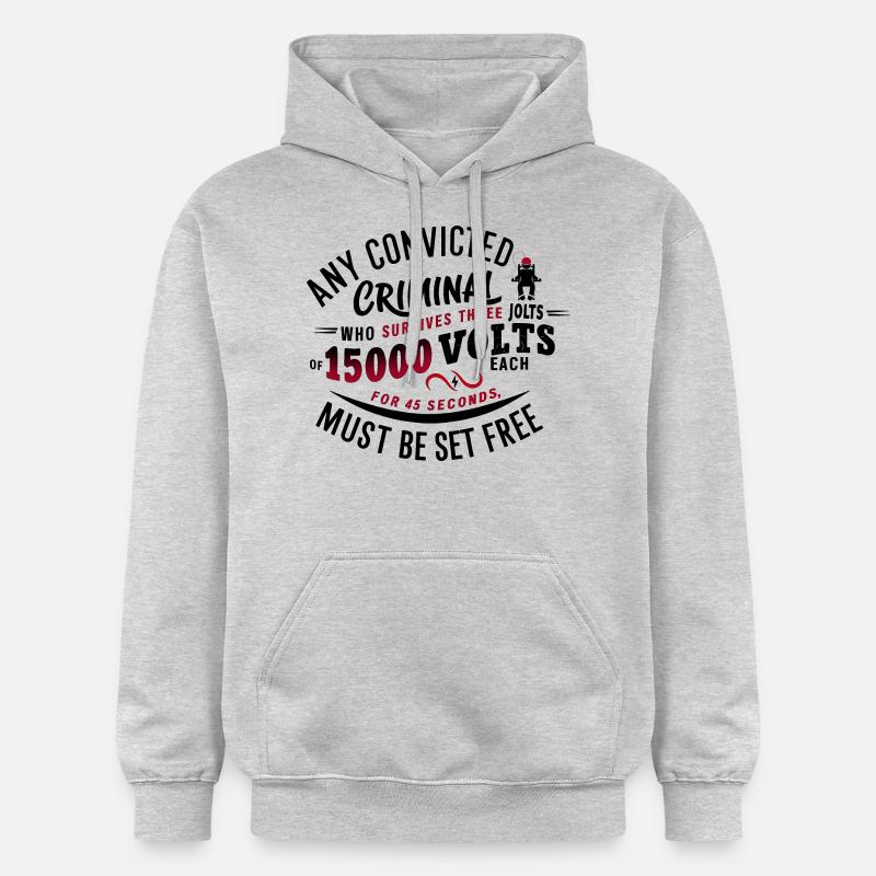 Justice électrique : liberté ou destin ? - Sweat à capuche Softstyle® Gildan Unisexe - gris clair chiné