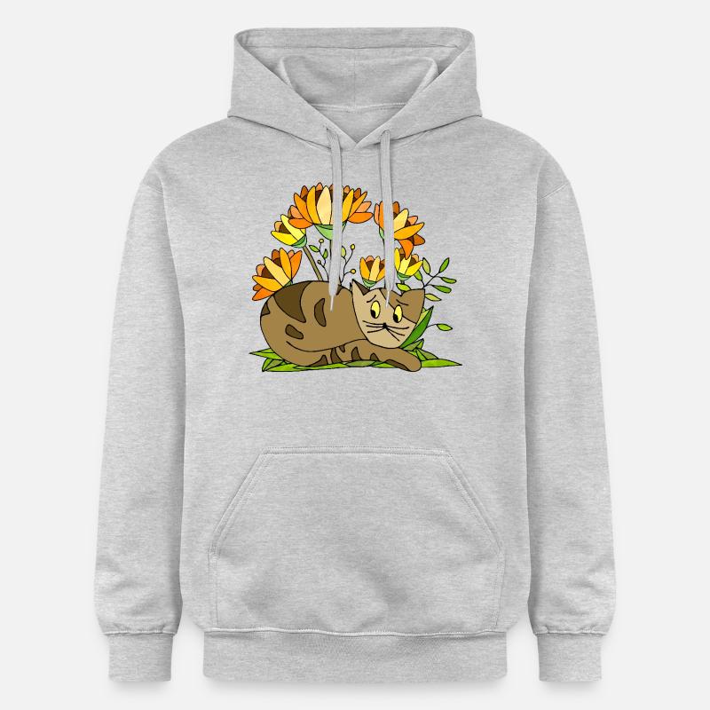 Chat - Sweat à capuche Softstyle® Gildan Unisexe - gris clair chiné
