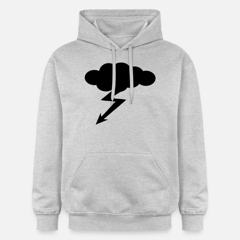 nuage - éclair - orage - Sweat à capuche Softstyle® Gildan Unisexe - gris clair chiné
