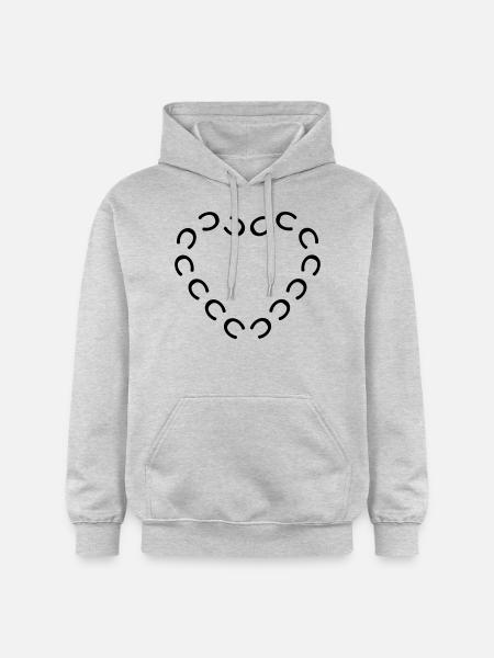 hufeisen pferd,herz - Gildan Unisex Softstyle® Midweight Hoodie - Hellgrau meliert