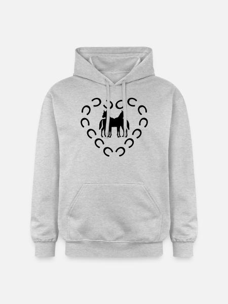 empreintes cheval coeur - Sweat à capuche Softstyle® Gildan Unisexe - gris clair chiné