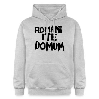 Romani ite Donum - Gildan Unisex Softstyle® Midweight Hoodie - Hellgrau meliert - Vorne - Liana (172cm) & Jaron (178cm)