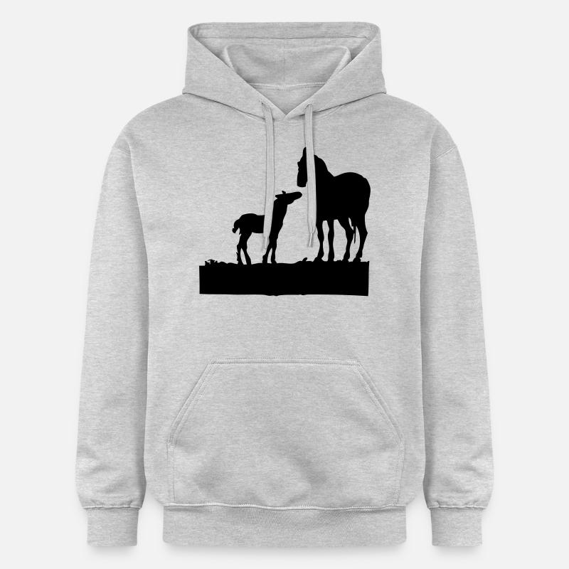 Cheval - Sweat à capuche Softstyle® Gildan Unisexe - gris clair chiné