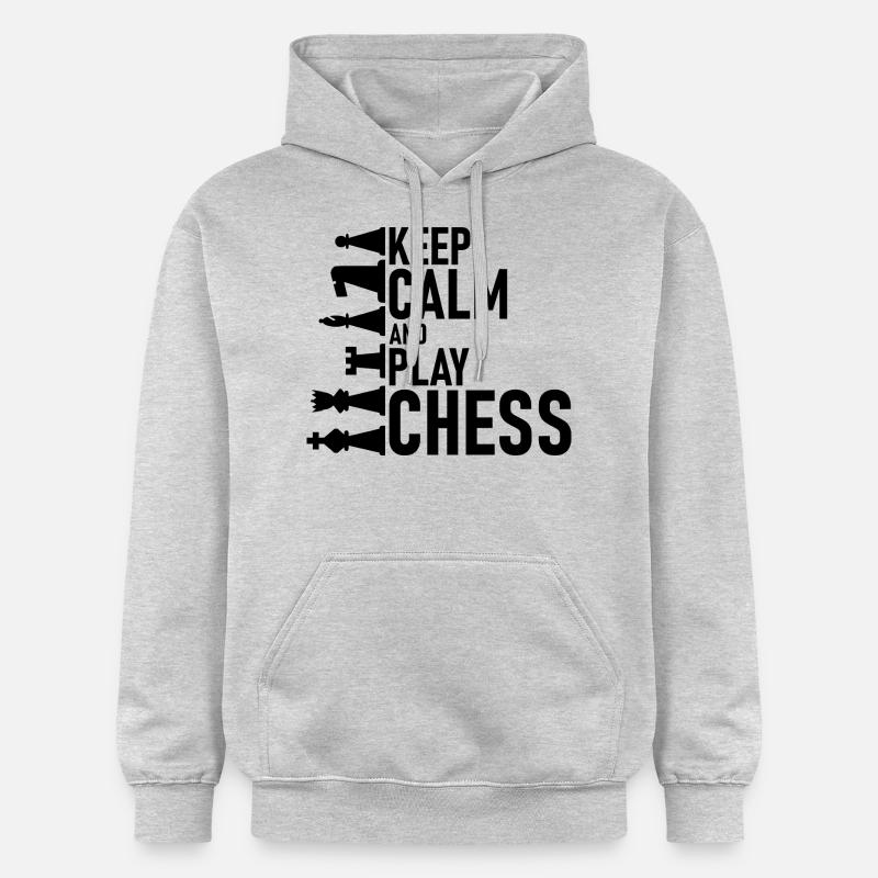 échecs - Sweat à capuche Softstyle® Gildan Unisexe - gris clair chiné