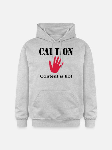 Caution, content is hot - Gildan Unisex Softstyle® Midweight Hoodie - light heather grey