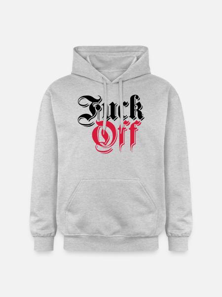 retro gammelt tysk skriften German fanden dig ud t - Gildan Softstyle® Midweight unisex-hoodie - lysegrå meleret