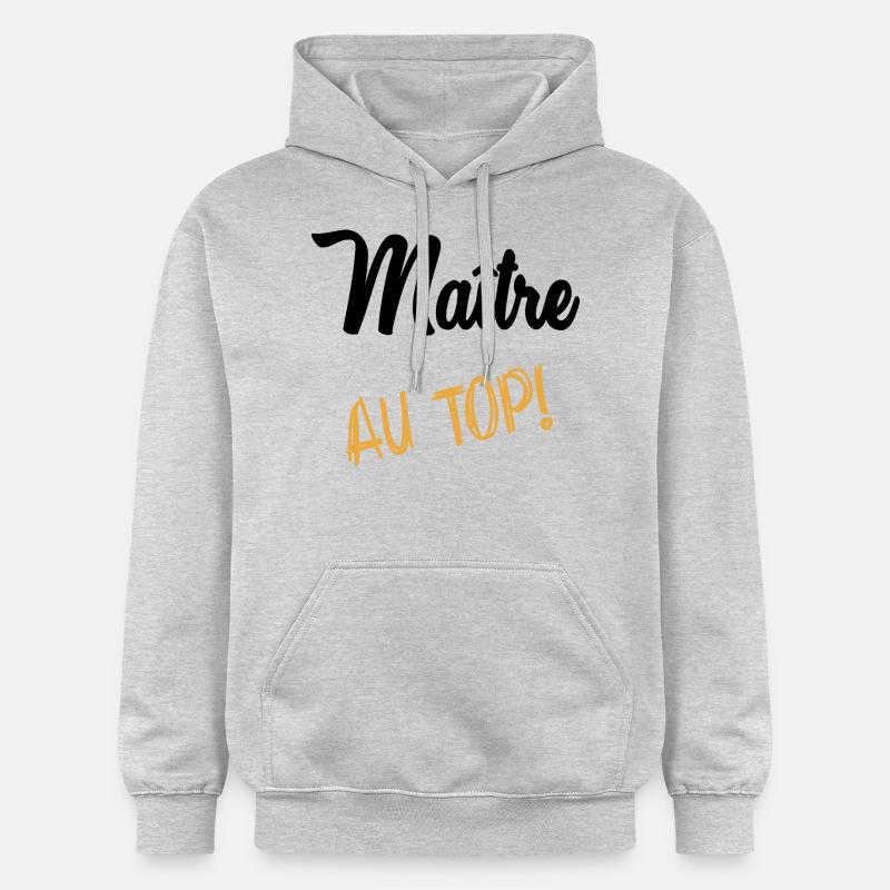 MAÎTRE. MAITRE. MERCI. MERCI MAÎTRE - Sweat à capuche Softstyle® Gildan Unisexe - gris clair chiné